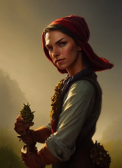 Image similar to a _ fantasy _ style _ portrait _ painting _ of simple farmer, dnd, wicked, oil _ painting _ unreal _ 5 _ daz. _ rpg _ portrait _ extremely _ detailed _ artgerm _ greg _ rutkowski _ greg