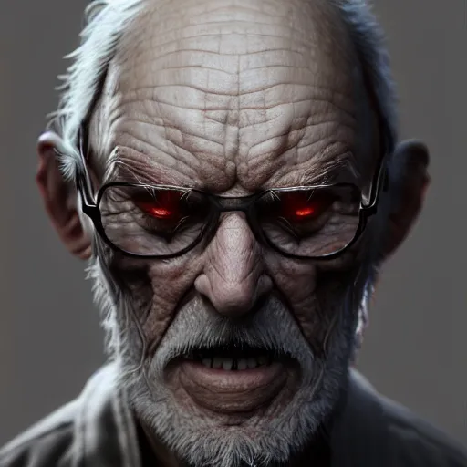 Image similar to an old man with thick cobwebs covering his face, detailed, realistic, unreal engine, cgsociety, by wlop and artgerm