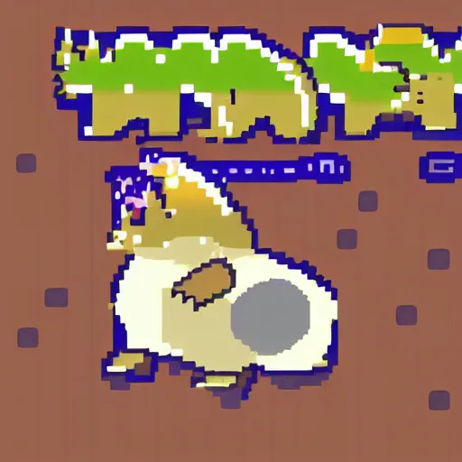 Image similar to cute electric type capybara based pokemon, game boy advance style