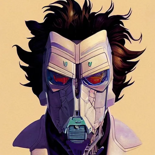 Prompt: 2 0 7 7 transformers rick sanchez portrait by charles vess and james jean and erik jones and rhads, inspired by ghost in the shell, beautiful fine face features, intricate high details, sharp, ultradetailed, 3 d octane render