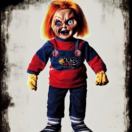 Image similar to cursed image of Chucky the killer doll