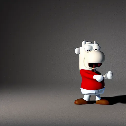 Image similar to brian griffin, from family guy, octane render, 8 k, high resolution, art by seth macfarlane