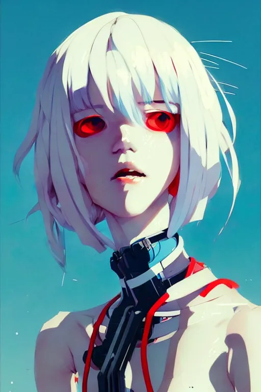 Image similar to a ultradetailed beautiful panting of rei ayanami, by conrad roset, greg rutkowski and makoto shinkai, trending on artstation