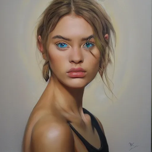 Image similar to hyperrealism oil painting, fashion model portrait, eye roses