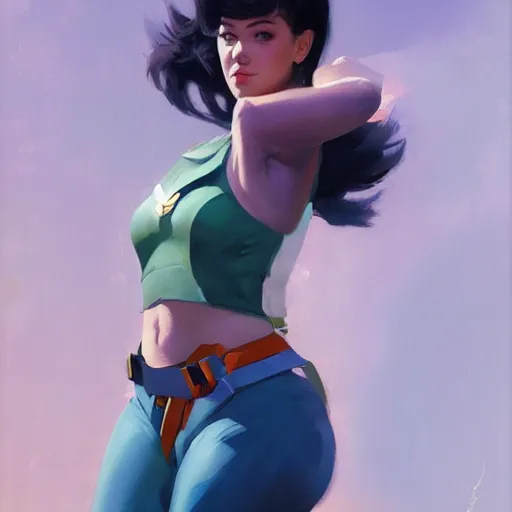 Image similar to greg manchess painting of mary elizabeth winstead as an overwatch character, profile picture, matte painting, bold shapes, hard edges, street art, trending on artstation, by huang guangjian and gil elvgren and sachin teng