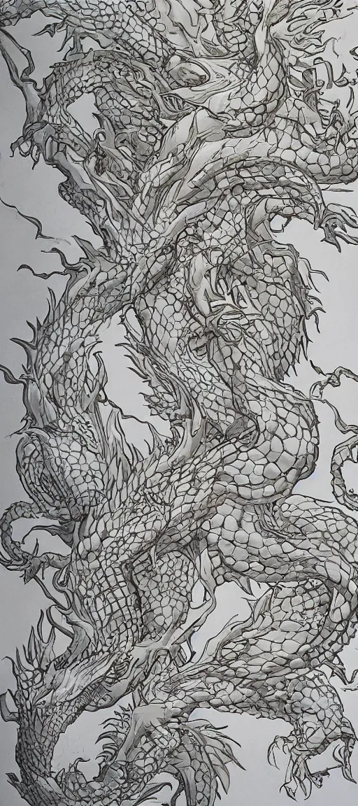 Image similar to a beautiful white dragon twisted around an ancient tree, intricate, maximalist, bright, clear,