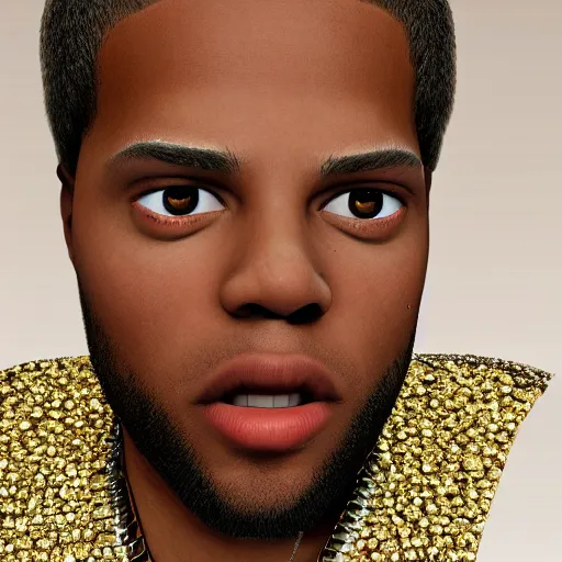 Prompt: realistic photograph of bling bling boy, bling bling boy in real life, 4k