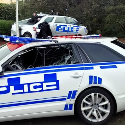 Image similar to audi crashed into police car