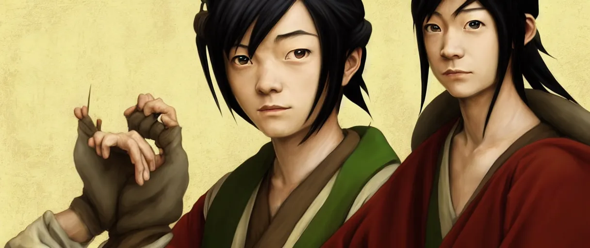 Image similar to hyperrealist highly detailed english medieval portrait of Toph Bei Fong, concept art avatar the last airbender dramatic studio lighting 8k wide angle shallow depth of field