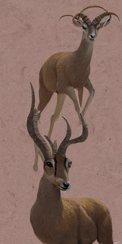 Image similar to ibex in a citadel, digital painting