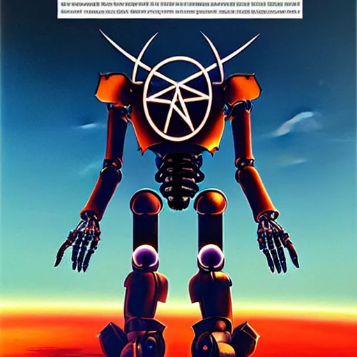 Image similar to occult mobile suit inscribed with satanic runes, demonic mechanical exoskeleton wearing magical hardsurface armour by simon stalenhag, frank gehry, rob gonsalves, carole feuerman, bandai box art