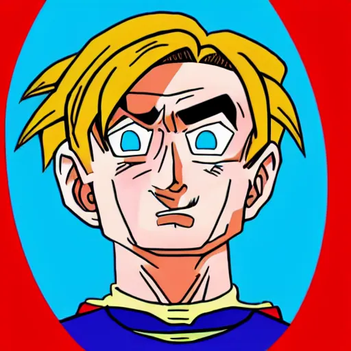 Image similar to cartoon portrait of saul goodman, drawn in the style of dragon ball z