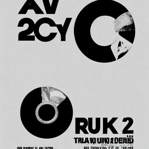 Prompt: black on white graphic poster for a techno party in style of david rudnick, acid, y 2 k