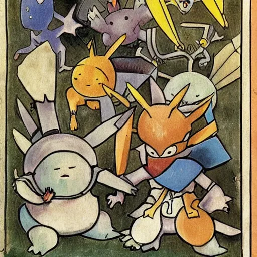Prompt: a pokemon designed by hieronymus bosch, in the style of Pokemon official artwork, sharp details