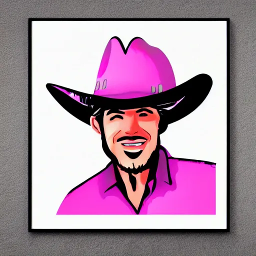 Image similar to Pink cowboy hat, Poster illustration