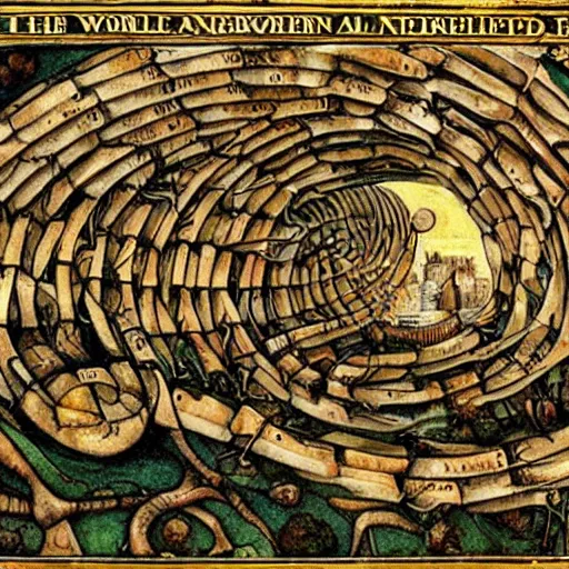 Image similar to the world is labyrinthine beyond possibility of imagining, inhabited on many levels by alien intelligence, infinite in extent, staggering in its beauty, terrifying in its weirdness, endlessly satisfying and peculiar, by albrecht durer