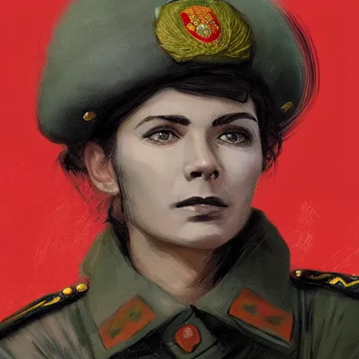 Prompt: portrait young soviet revolutionary leader nadezhda konstantinovna krupskaya, colourised, face portrait, epic, tragic, military art, fantasy, dieselpunk, hd shot, digital portrait, beautiful, artstation, comic style, by artgerm, guy denning, jakub rozalski, magali villeneuve and charlie bowater