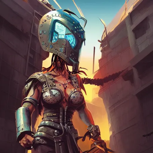 Image similar to cyberpunk viking helmet mask warrior goddess robot ninja fantasy, art gta 5 cover, official fanart behance hd artstation by jesper ejsing, by rhads, makoto shinkai and lois van baarle, ilya kuvshinov, ossdraws