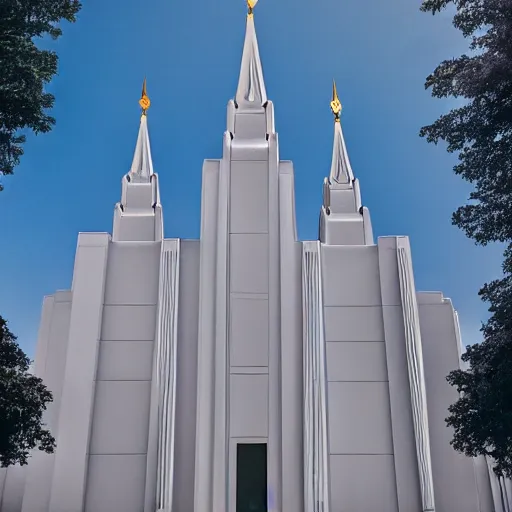 Prompt: satanist heavy metal Mormon temple, photo, detailed, 4k