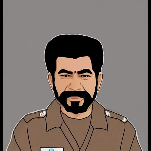 Prompt: anime portrait of Saddam Hossain