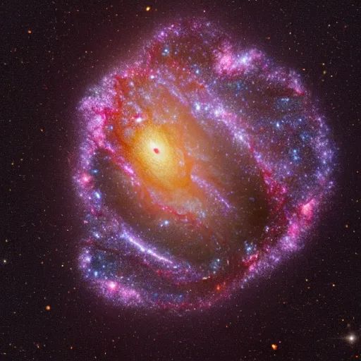 Image similar to hand-shaped galaxy, taken by a telescope, 4K, 8K, Universe, HDR, digital art