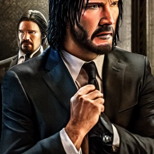 Image similar to Johnny Silverhand In the movie John Wick