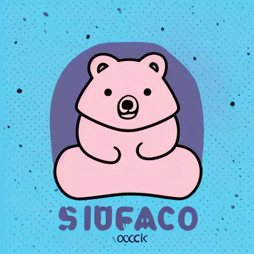 Image similar to a cute pink fluffy vector podcast logo of a streaming bear, golden ratio, iconic, award winning, line art, bold, playful