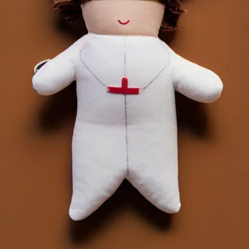 Image similar to Jesus plush doll, 8k, photography, studio photo