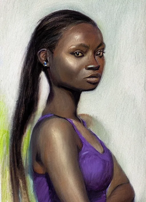 Prompt: a portrait of a pretty young lady by chris uminga