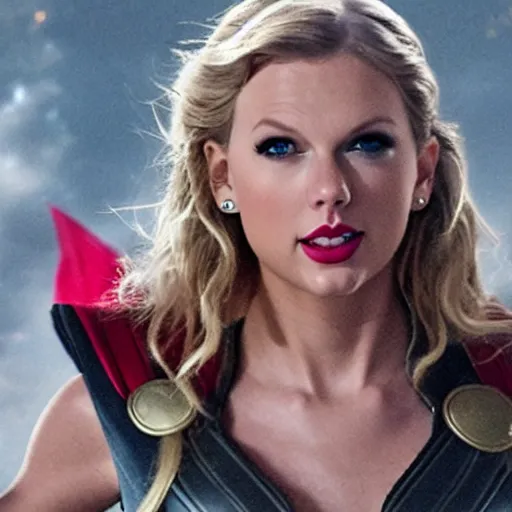 Image similar to Taylor swift as Thor