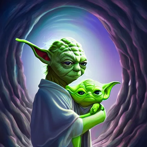 Image similar to Portrait of yoda in a scenic environment by Cyril Rolando