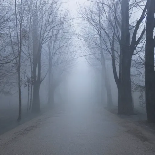 Prompt: walking through silent hill in real life.