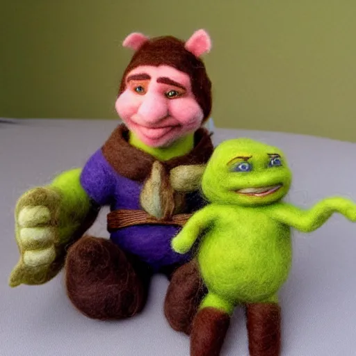 Image similar to shrek needle felted + needle felting art