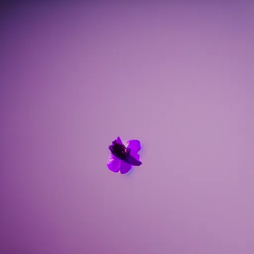 Image similar to closeup photo of 1 lone purple petal flying above a city, aerial view, shallow depth of field, cinematic, 8 0 mm, f 1. 8