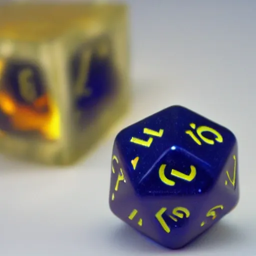 Prompt: d 2 0 with a supernova inside, realistic photography, high detailed