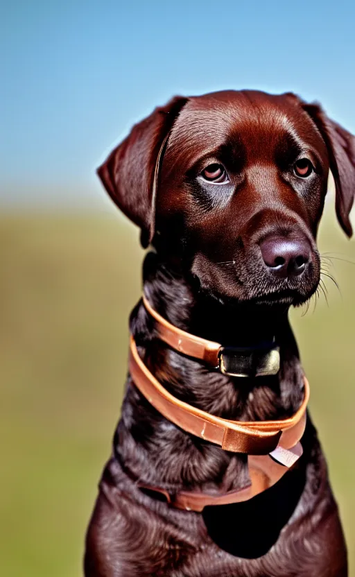 Prompt: a brown lab wearing a crown, hd photography