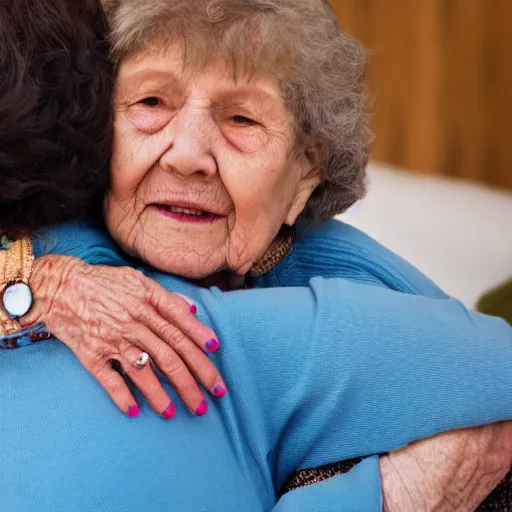 Image similar to my grandma is hugging me