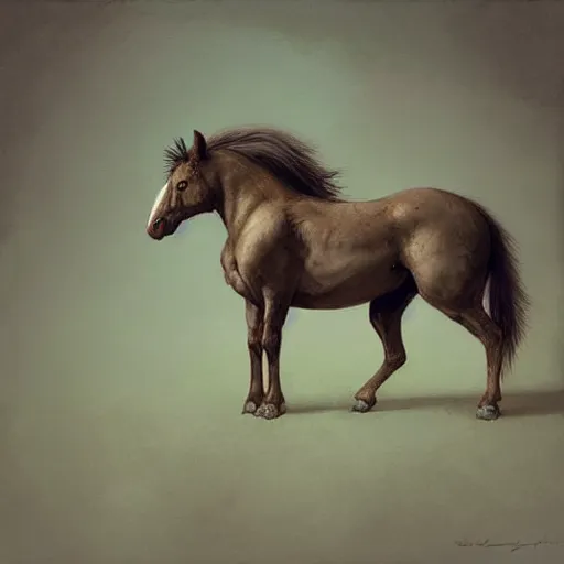 Image similar to hybrid of mouse and horse and rat, half horse - half mouse, digital art fantasy art, art by george stubbs, jakub rozalski, anton fadeev