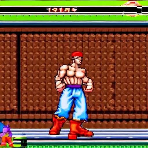 Prompt: MidJourney as a character in Street Fighter 2 Alpha