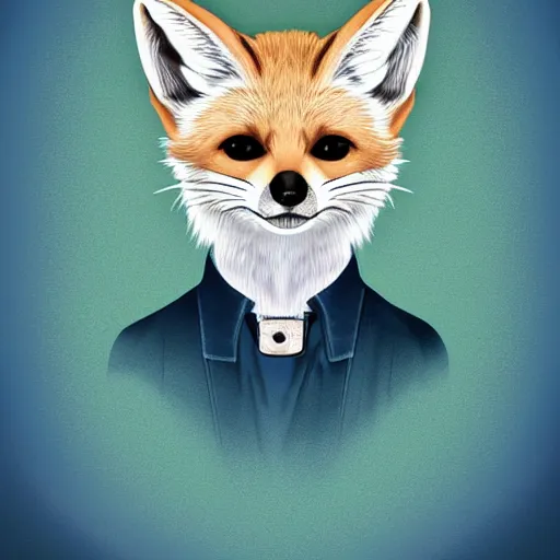 Image similar to david tenant as a fennec fox, digital art