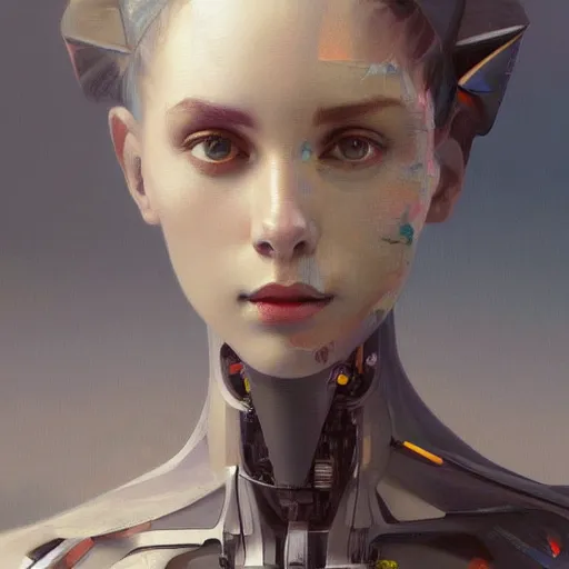 Prompt: a Robot painting a self-portrait, highly detailed, digital painting, artstation, concept art, sharp focus, illustration, art by artgerm and greg rutkowski and alphonse mucha and leonardo da vinci