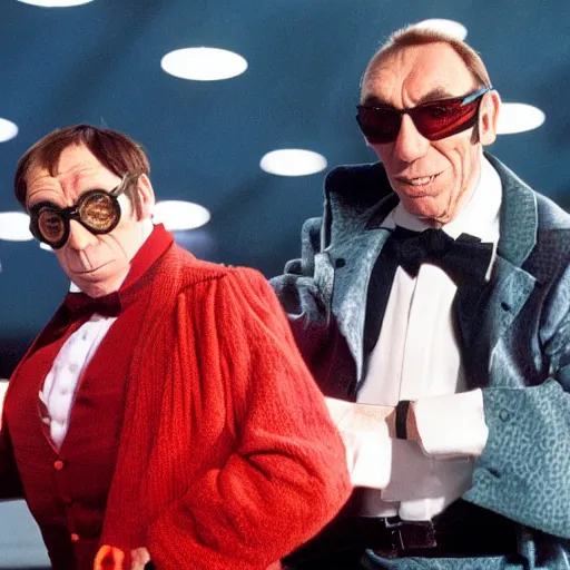 Image similar to pete postlethwaite as austin powers, movie still