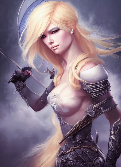 Image similar to blonde combat fairy venizian era, dark fantasy, extremely detailed, sharp focus, portrait, smooth, digital illustration, by rossdraws, frank franzzeta