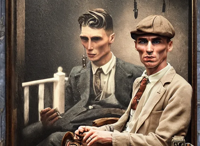 Image similar to thomas shelby made out of shrimp, lowbrow, matte painting, 3 - d highly detailed, in the style of mark ryden,