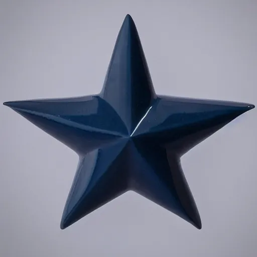 Image similar to dark blue ceramic star shape, photograph