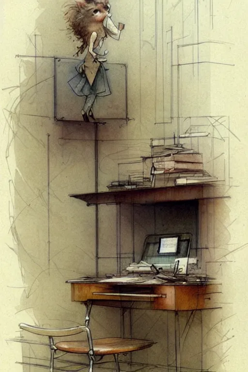 Prompt: (((((1950s office buildng . muted colors.))))) by Jean-Baptiste Monge !!!!!!!!!!!!!!!!!!!!!!!!!!!