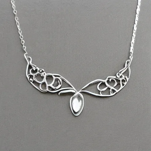 Image similar to silver necklace, realistic, orchid