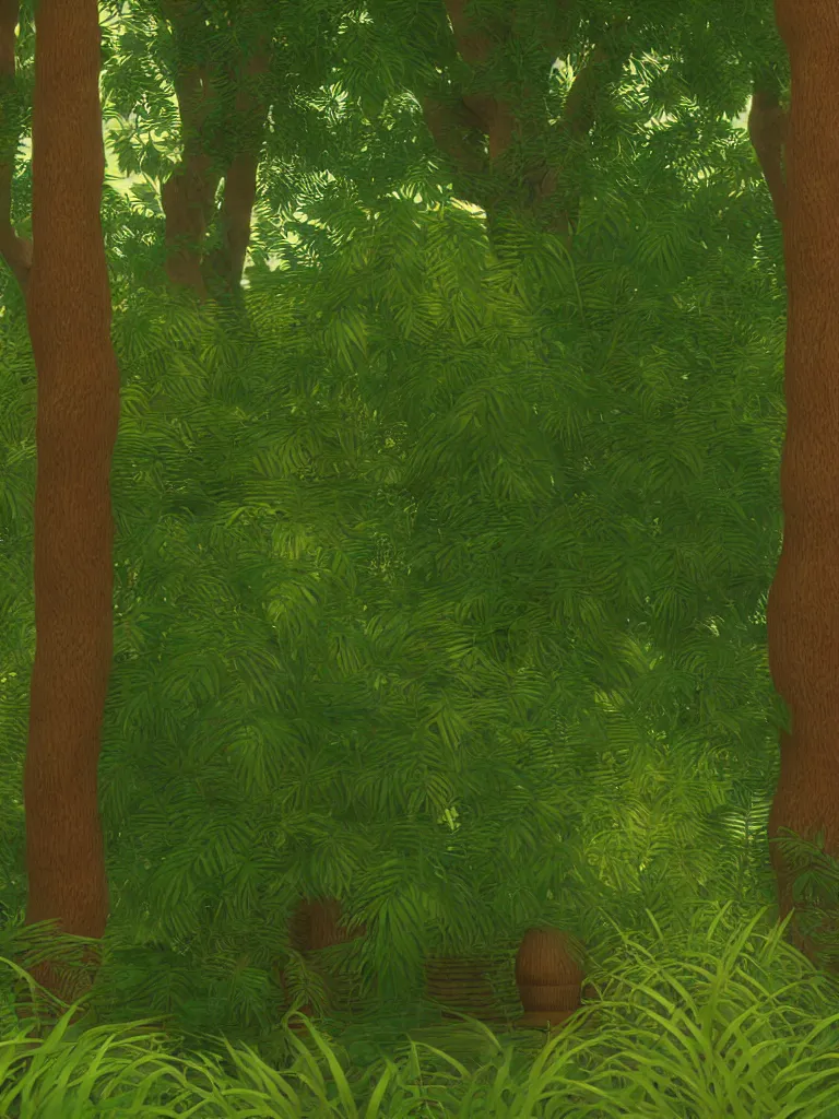 Image similar to simple primitive tube shape, textured with photorealistic human skin, photoreal details, straight smooth vertical, highly realistic bump map, surface painter, pixar renderman in the style of henri rousseau