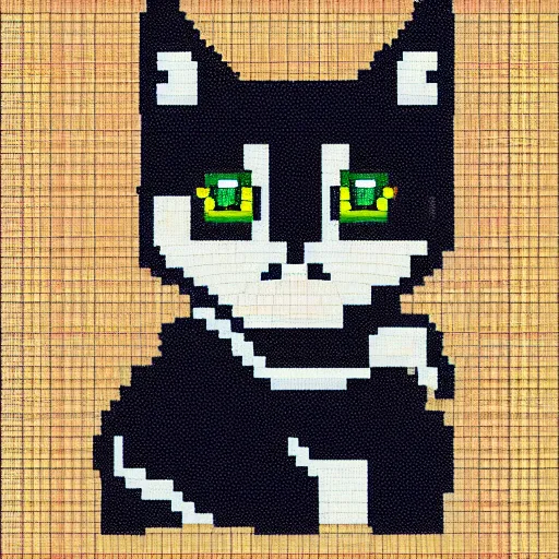 Image similar to pixel art of a cat
