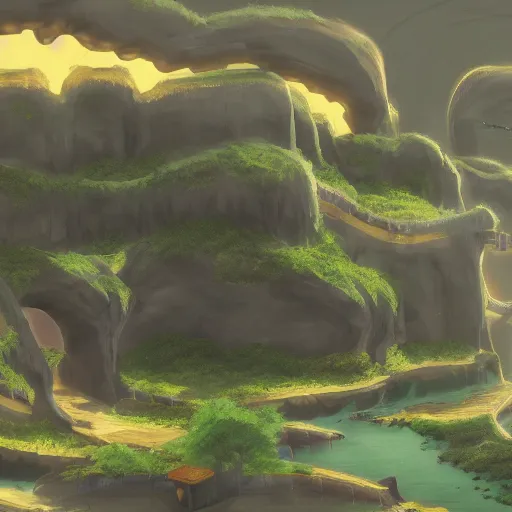 Prompt: konoha from naruto landscape, highly detailed, digital art, illustration, trending on artstation, concept art